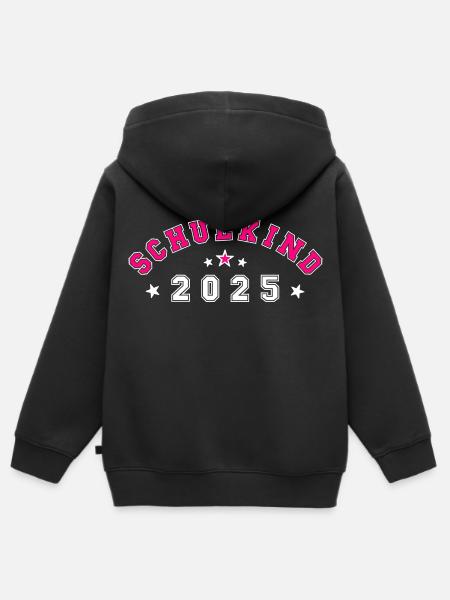 Schulkind 2025 - Kinder Premium Organic Zip Hoodie - Schwarz