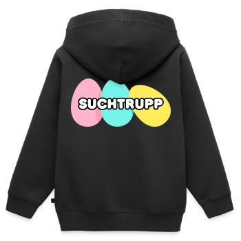 Oster Suchtrupp Ostereier Mädchen Design - Kinder Premium Organic Zip Hoodie - Schwarz - Hinten - AI Model Kid Male (0cm)