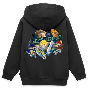 Playmobil Novelmore Gwynn, Arwynn, Dario Da Vanci - Kinder Premium Organic Zip Hoodie - Schwarz - Hinten - AI Model Kid Male (0cm)