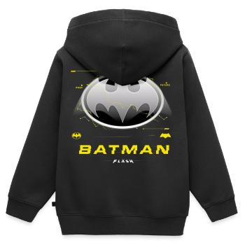 The Flash Klassisches Batman-Logo In Grau - Kinder Premium Organic Zip Hoodie - Schwarz - Hinten - AI Model Kid Male (0cm)