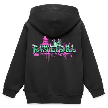 Basketball Graffiti Spray Sprayer Basketballer - Kinder Premium Organic Zip Hoodie - Schwarz - Hinten - AI Model Kid Male (0cm)