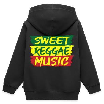 Sweet Reggae - Kinder Premium Organic Zip Hoodie - Schwarz - Hinten - AI Model Kid Male (0cm)
