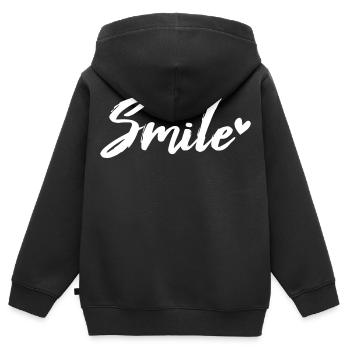 Smile - Kids Premium Organic Zip-up Hoodie - black - Back - AI Model Kid Male (0cm)