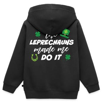 Die Kobolde haben mich dazu gebracht - Kinder Premium Organic Zip Hoodie - Schwarz - Hinten - AI Model Kid Male (0cm)