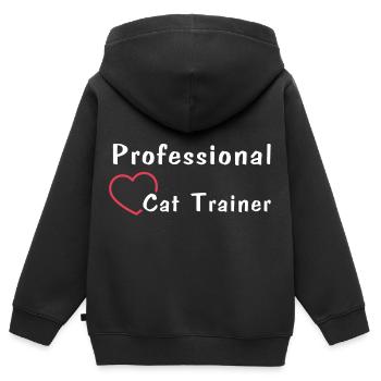 Professional Cat Trainer - Kinder Premium Organic Zip Hoodie - Schwarz - Hinten - AI Model Kid Male (0cm)