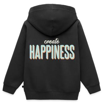 Positif - Sweat Premium à capuche zippé enfant bio - noir - Dos - AI Model Kid Male (0cm)