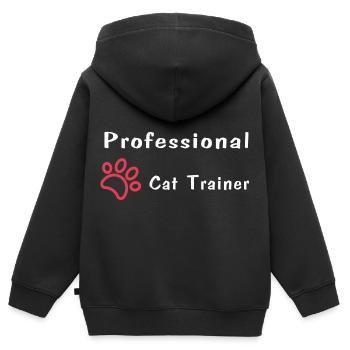 Professional Cat Trainer - Kinder Premium Organic Zip Hoodie - Schwarz - Hinten - AI Model Kid Male (0cm)