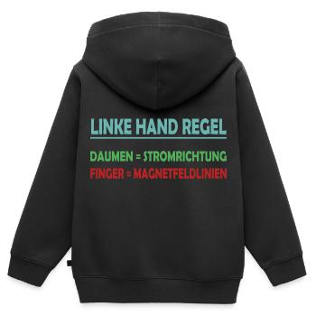 Spannung und Widerstand Elektrizität - Physiker - Kinder Premium Organic Zip Hoodie - Schwarz - Hinten - AI Model Kid Male (0cm)