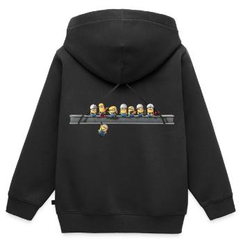 Minions Viele Minions Auf Einem Kran - Kinder Premium Organic Zip Hoodie - Schwarz - Hinten - AI Model Kid Male (0cm)
