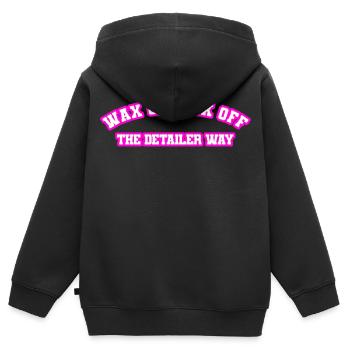 Wax On Wax Off The Detailer Way Auto Liebhaber - Kinder Premium Organic Zip Hoodie - Schwarz - Hinten - AI Model Kid Male (0cm)