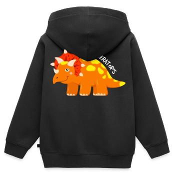 Tricératops - Sweat Premium à capuche zippé enfant bio - noir - Dos - AI Model Kid Male (0cm)
