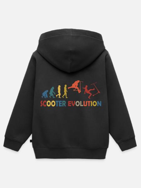 Scooter Evolution - Kinder Premium Organic Zip Hoodie - Schwarz