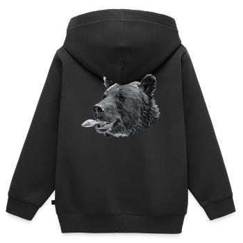 PEDRO Head Blade SW - Sweat Premium à capuche zippé enfant bio - noir - Dos - AI Model Kid Male (0cm)