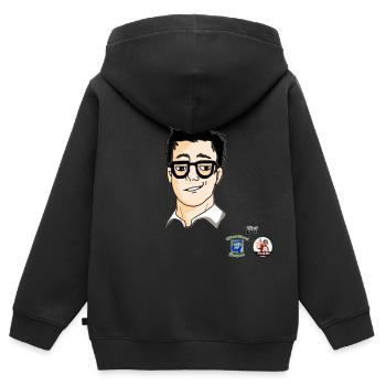 iocukappa - Sweat Premium à capuche zippé enfant bio - noir - Dos - AI Model Kid Male (0cm)