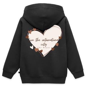 I Love With Heart Den Haag - Kinder Premium Organic Zip Hoodie - Schwarz - Hinten - AI Model Kid Male (0cm)