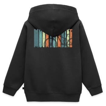 Mountain Bike Kids Kids Boys Girls Gift - Kids Premium Organic Zip-up Hoodie - black - Back - AI Model Kid Male (0cm)