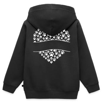 Hund und Pfote in Herz Heart Love Dog Herzform - Kinder Premium Organic Zip Hoodie - Schwarz - Hinten - AI Model Kid Male (0cm)