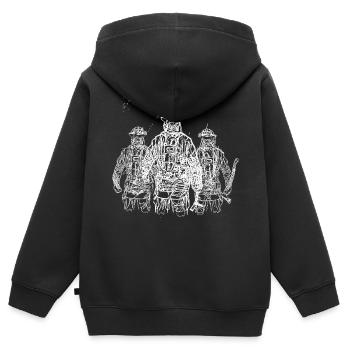 Pompier pompier - Sweat Premium à capuche zippé enfant bio - noir - Dos - AI Model Kid Male (0cm)