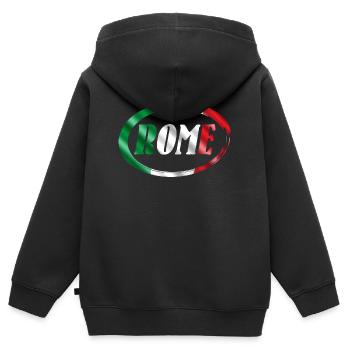 Rome Italy rom Rom Italien - Kinder Premium Organic Zip Hoodie - Schwarz - Hinten - AI Model Kid Male (0cm)