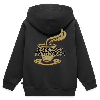 ESPRESSO PATRONUM - Kids Premium Organic Zip-up Hoodie - black - Back - AI Model Kid Male (0cm)