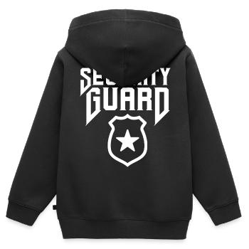 Sicherheitsbeamter Sicherheit Sicherheitsmann - Kinder Premium Organic Zip Hoodie - Schwarz - Hinten - AI Model Kid Male (0cm)