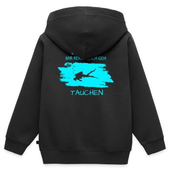 Tauchen Mir reichts, ich geh tauchen - Kinder Premium Organic Zip Hoodie - Schwarz - Hinten - AI Model Kid Male (0cm)