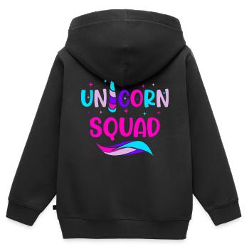 Einhorn Einhörner Gruppe - Kinder Premium Organic Zip Hoodie - Schwarz - Hinten - AI Model Kid Male (0cm)