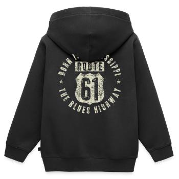 Mississippi Der Blues Highway 61 Musik Usa - Kinder Premium Organic Zip Hoodie - Schwarz - Hinten - AI Model Kid Male (0cm)