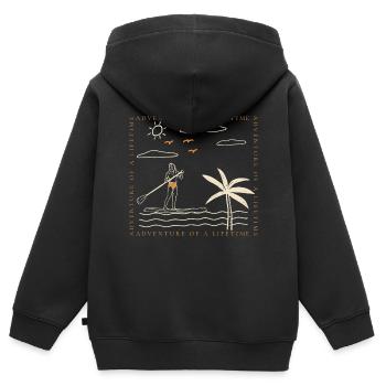 Surfer Sommer Palmen Strand Sonne Urlaub - Kinder Premium Organic Zip Hoodie - Schwarz - Hinten - AI Model Kid Male (0cm)