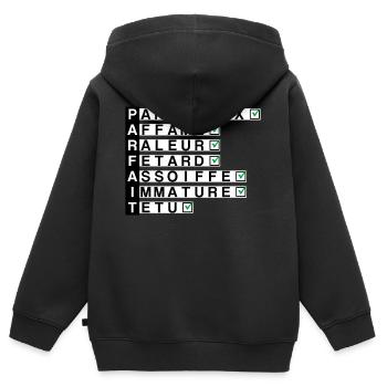 Parfait - Sweat Premium à capuche zippé enfant bio - noir - Dos - AI Model Kid Male (0cm)