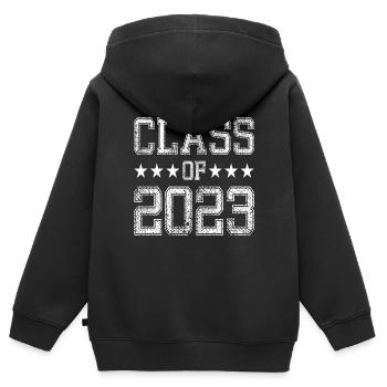 Class of 2023 Class of 2023 School leaving certificate - Kids Premium Organic Zip-up Hoodie - black - Back - AI Model Kid Male (0cm)