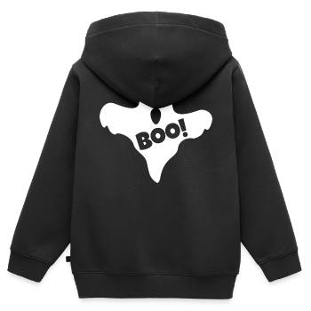 Fantôme Boo - Sweat Premium à capuche zippé enfant bio - noir - Dos - AI Model Kid Male (0cm)