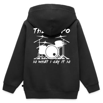 Drummer The Tempo Is What I Say It Is - Kinder Premium Organic Zip Hoodie - Schwarz - Hinten - AI Model Kid Male (0cm)