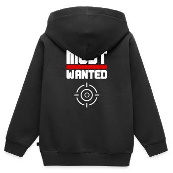 Most Wanted - Kinder Premium Organic Zip Hoodie - Schwarz - Hinten - AI Model Kid Male (0cm)