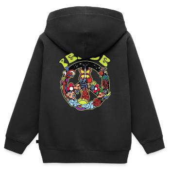 Hippie - Sweat Premium à capuche zippé enfant bio - noir - Dos - AI Model Kid Male (0cm)