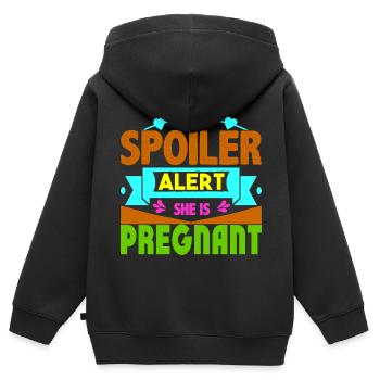 Mère Enceinte Bébé Nourrisson T-shirt Maman - Sweat Premium à capuche zippé enfant bio - noir - Dos - AI Model Kid Male (0cm)