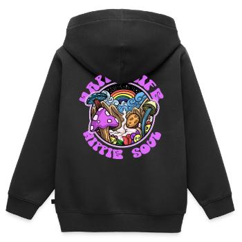 Hippie - Sweat Premium à capuche zippé enfant bio - noir - Dos - AI Model Kid Male (0cm)