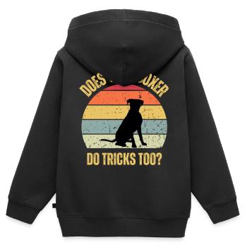 Macht dein Boxer auch Tricks - Kinder Premium Organic Zip Hoodie - Schwarz - Hinten - AI Model Kid Male (0cm)