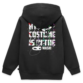 Mein Kostüme ist in der Wäsche - Kinder Premium Organic Zip Hoodie - Schwarz - Hinten - AI Model Kid Male (0cm)