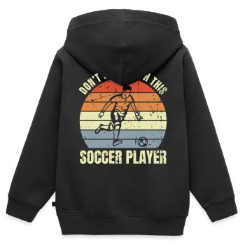 Lustiger Fußball Witz - Kinder Premium Organic Zip Hoodie - Schwarz - Hinten - AI Model Kid Male (0cm)