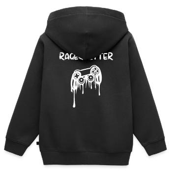 Ragequitter - Sweat Premium à capuche zippé enfant bio - noir - Dos - AI Model Kid Male (0cm)