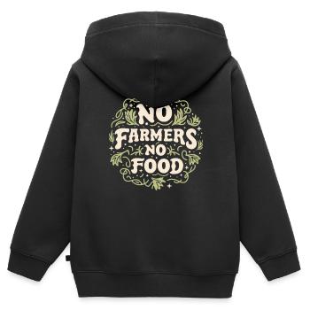 Pas d’agriculteurs pas de nourriture - Sweat Premium à capuche zippé enfant bio - noir - Dos - AI Model Kid Male (0cm)