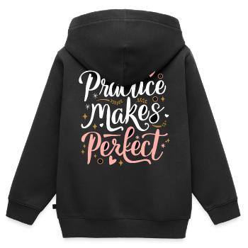 Practice Makes Perfect Wachstum Erfolg - Kinder Premium Organic Zip Hoodie - Schwarz - Hinten - AI Model Kid Male (0cm)