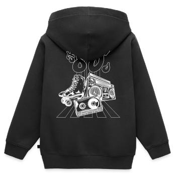 80er Nostalgie Boombox Sneaker - Kinder Premium Organic Zip Hoodie - Schwarz - Hinten - AI Model Kid Male (0cm)