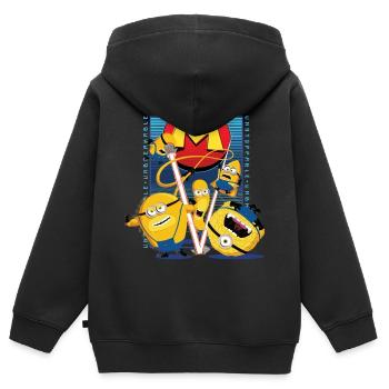 Minions Méga Minions Avec Super Pouvoirs - Sweat Premium à capuche zippé enfant bio - noir - Dos - AI Model Kid Male (0cm)