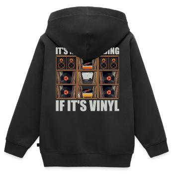 Es ist kein Horten, wenn es Vinyl ist - Kinder Premium Organic Zip Hoodie - Schwarz - Hinten - AI Model Kid Male (0cm)