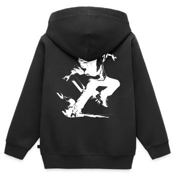 Breakdance Junge - Kinder Premium Organic Zip Hoodie - Schwarz - Hinten - AI Model Kid Male (0cm)