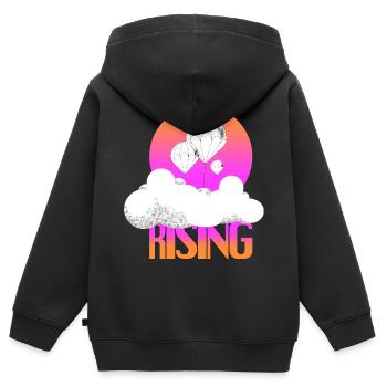 Aufstieg der Ballons im Morgenrot - Kinder Premium Organic Zip Hoodie - Schwarz - Hinten - AI Model Kid Male (0cm)