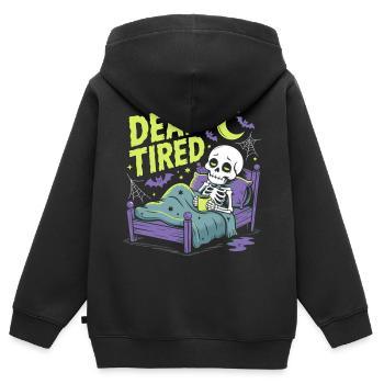 Morgenmuffel Ausschlafen Müde Erholung - Kinder Premium Organic Zip Hoodie - Schwarz - Hinten - AI Model Kid Male (0cm)
