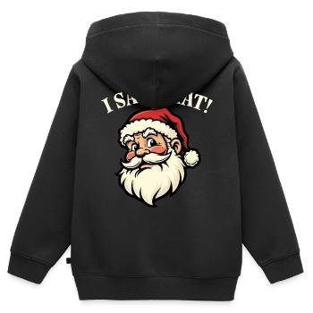Ich habe das gesehen - den Weihnachtsmann - Kinder Premium Organic Zip Hoodie - Schwarz - Hinten - AI Model Kid Male (0cm)